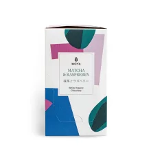Moya Organikus Matcha Fehércsokoládé Málnával 80 g Doboz Oldalról