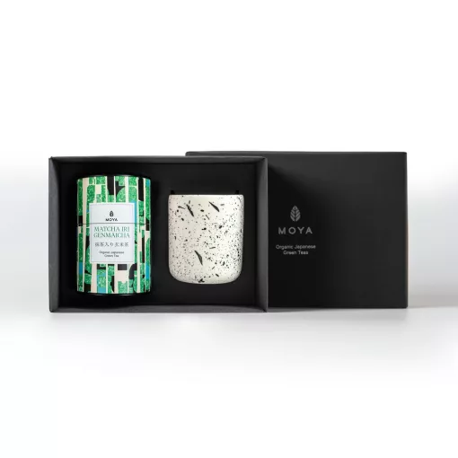 Moya Shimo Organikus Szálas Tea Szett - Matcha Iri Genmaicha 60 g
