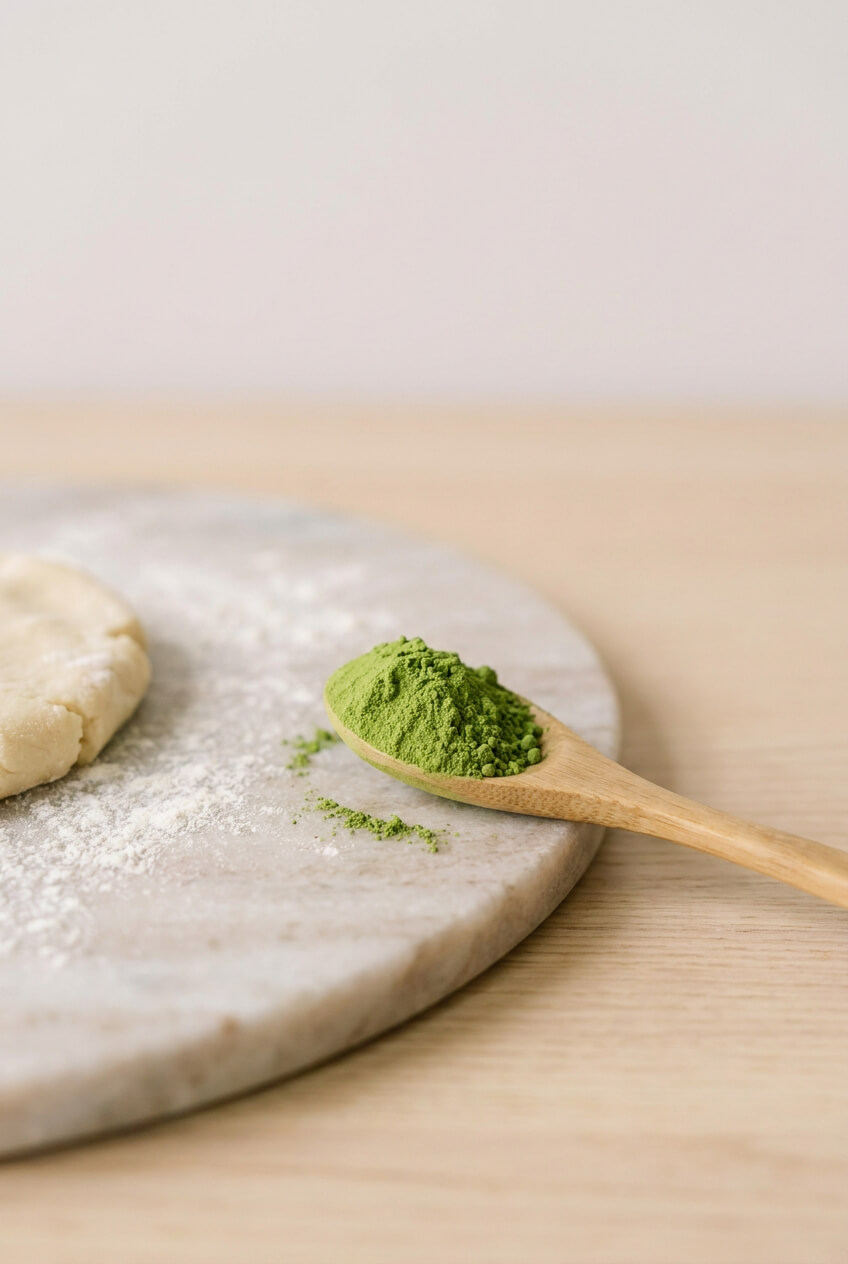 Kulináris matcha por sütéshez előkészítve